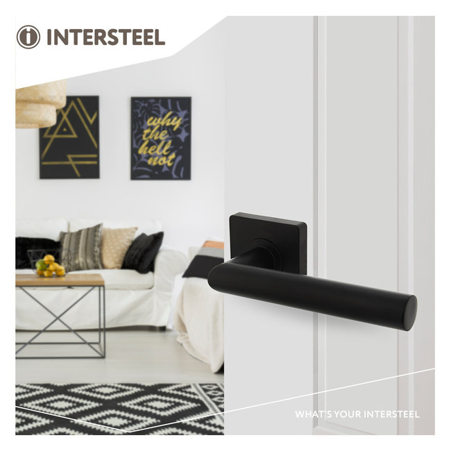 Intersteel Deurkruk Bastian vierkant rozet zwart