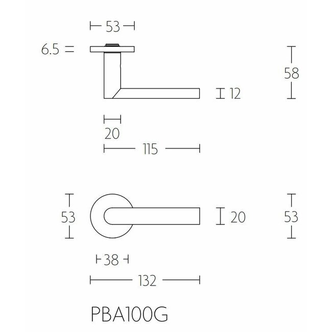 Formani Deurkruk ARC PBA100-G mat zwart