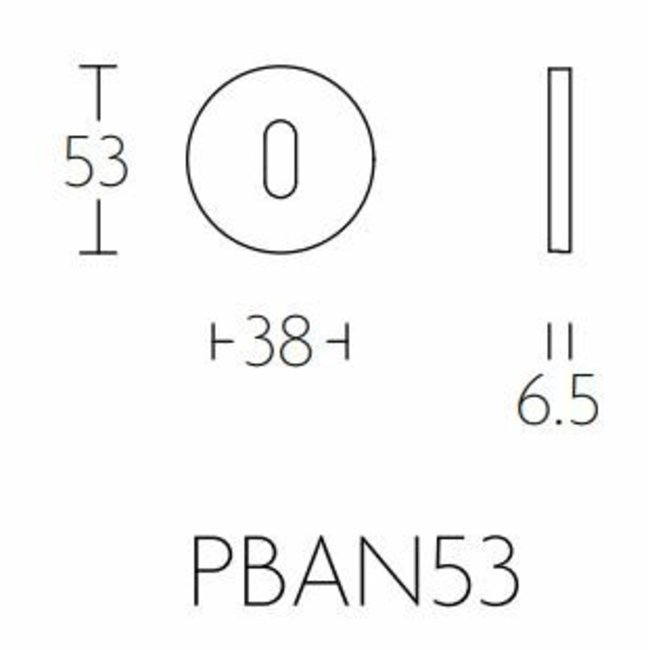 Formani Sleutelrozet PBAN53 mat zwart