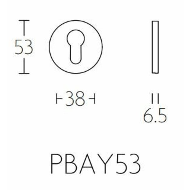 Formani Cilinderrozet PBAY53 mat zwart