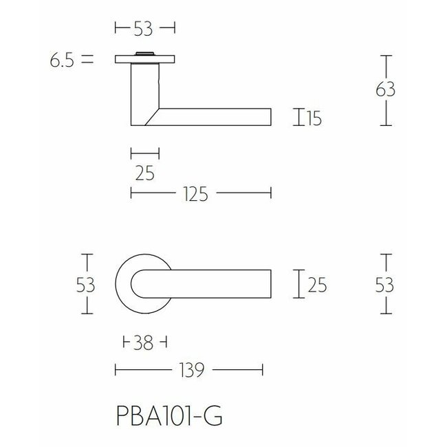 Formani Deurkruk ARC PBA101-G mat zwart