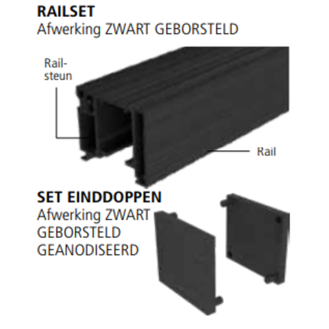 Schuifdeursysteem Ultralux Slim zwart