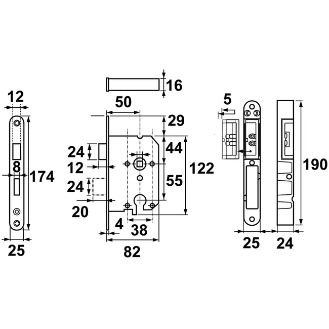 AXA Veiligheidsinsteek dag-nachtslot PC55