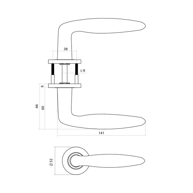 Intersteel Deurkruk Q 03 RVS