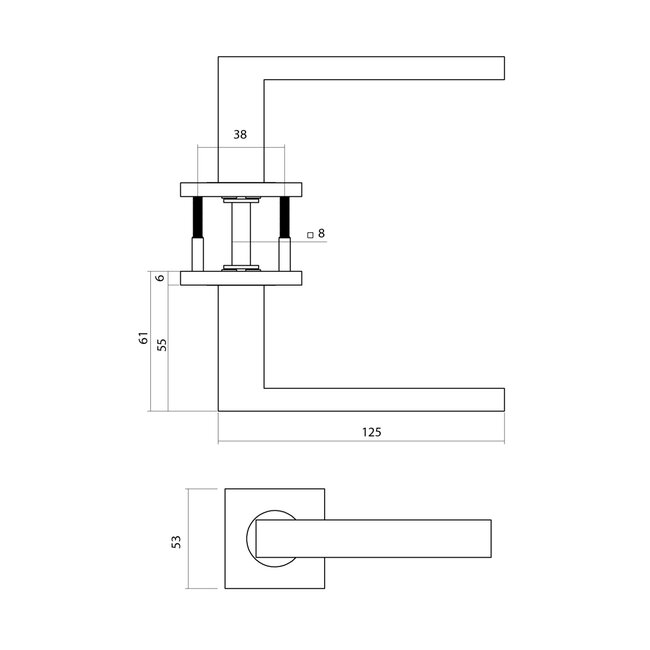 Intersteel Deurkruk Q 05 PVD brons