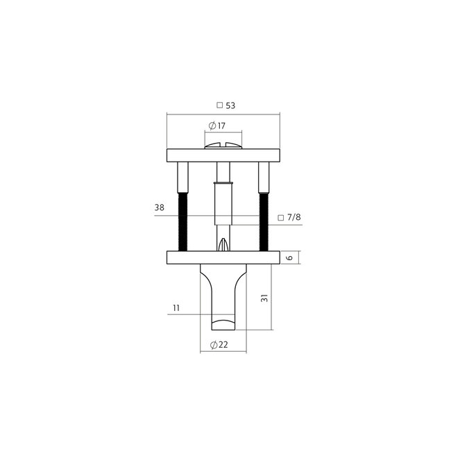 Intersteel Toiletset vierkant PVD brons