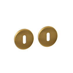 Sleutelrozetten rond mat messing