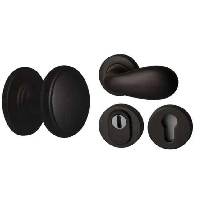 Hardbrass Voordeurset Olympia (zwart)