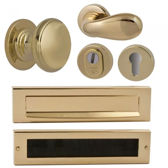 Hardbrass Voordeurset Olympia compleet (Messing PVD)