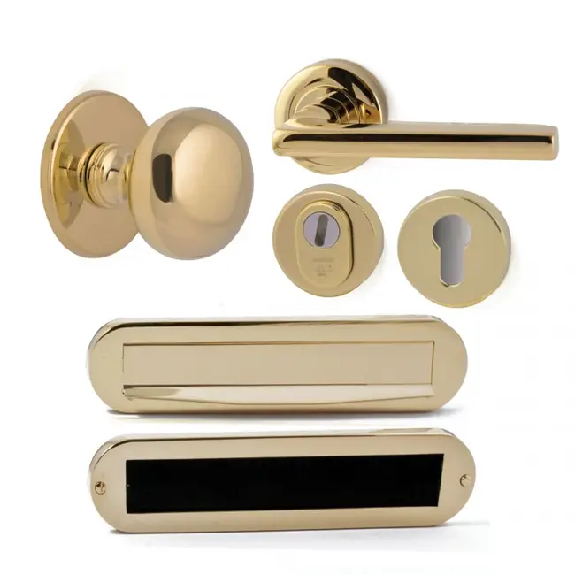 Hardbrass Voordeurset Sara compleet (Messing PVD)