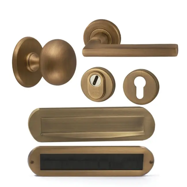 Hardbrass Voordeurset Sara compleet (mat brons)