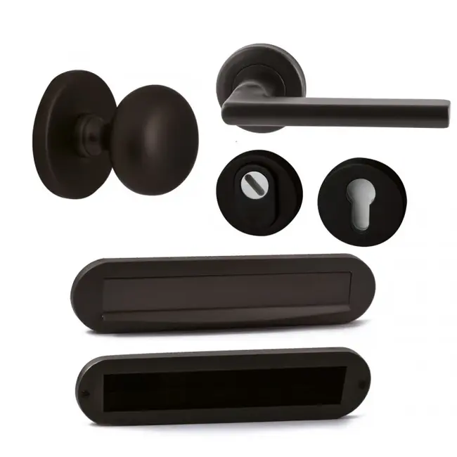 Hardbrass Voordeurset Sara compleet (zwart)
