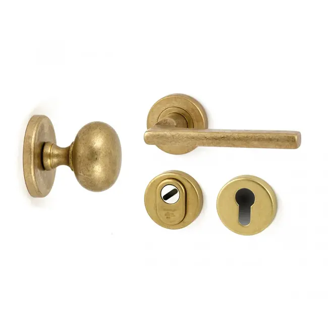 Hardbrass Voordeurset Sara (getrommeld messing)