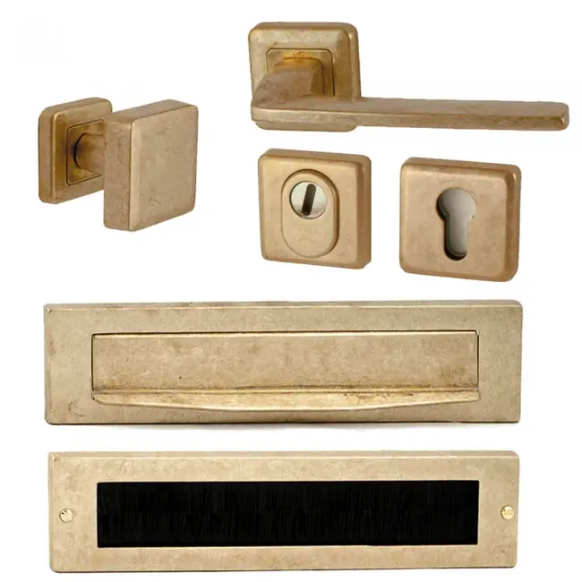 Hardbrass Voordeurset Zenith compleet (getrommeld messing)