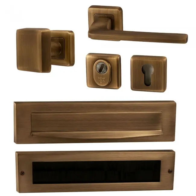 Hardbrass Voordeurset Zenith compleet (mat brons)