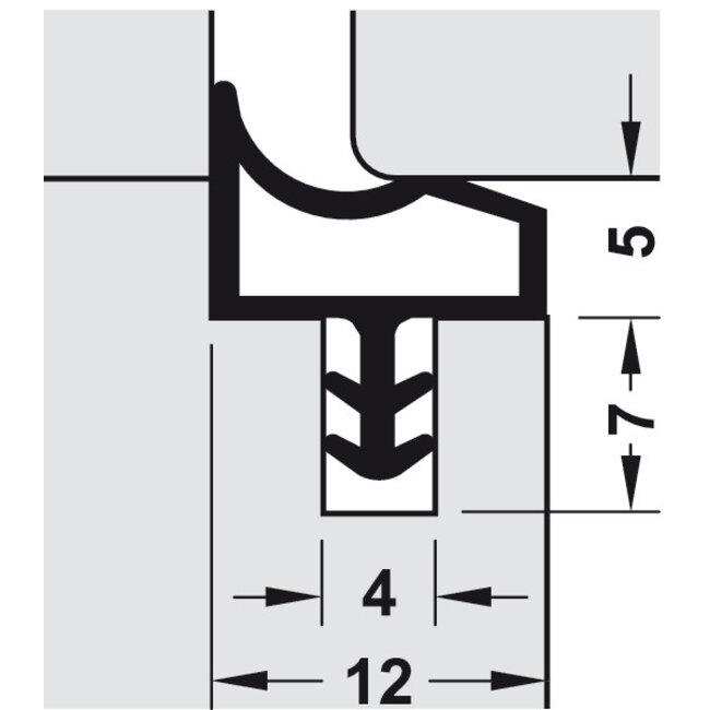 Kozijnrubber beige (per meter)