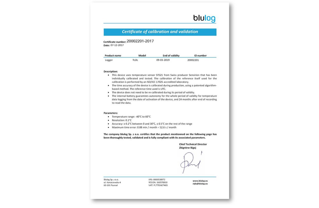 NFC-Temperatuur logger. Blulog TLDL-114, multiple use ca. 1jr.