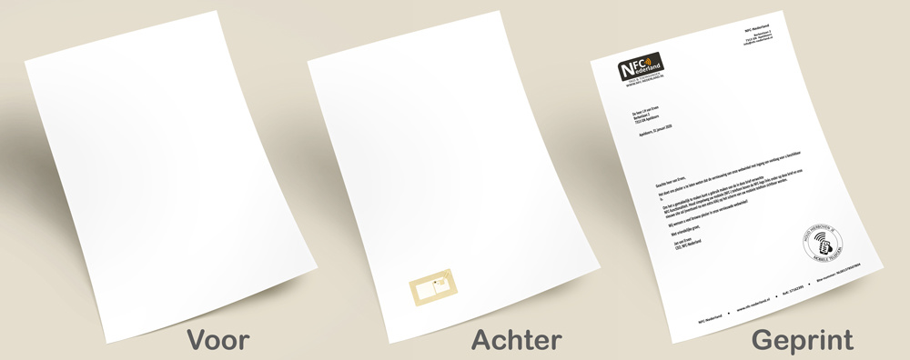 NFC A4-papier 80-grams met op geprinte tag