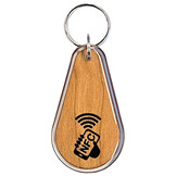 NTAG213 Sleutelhanger Hout + Epoxy met logo