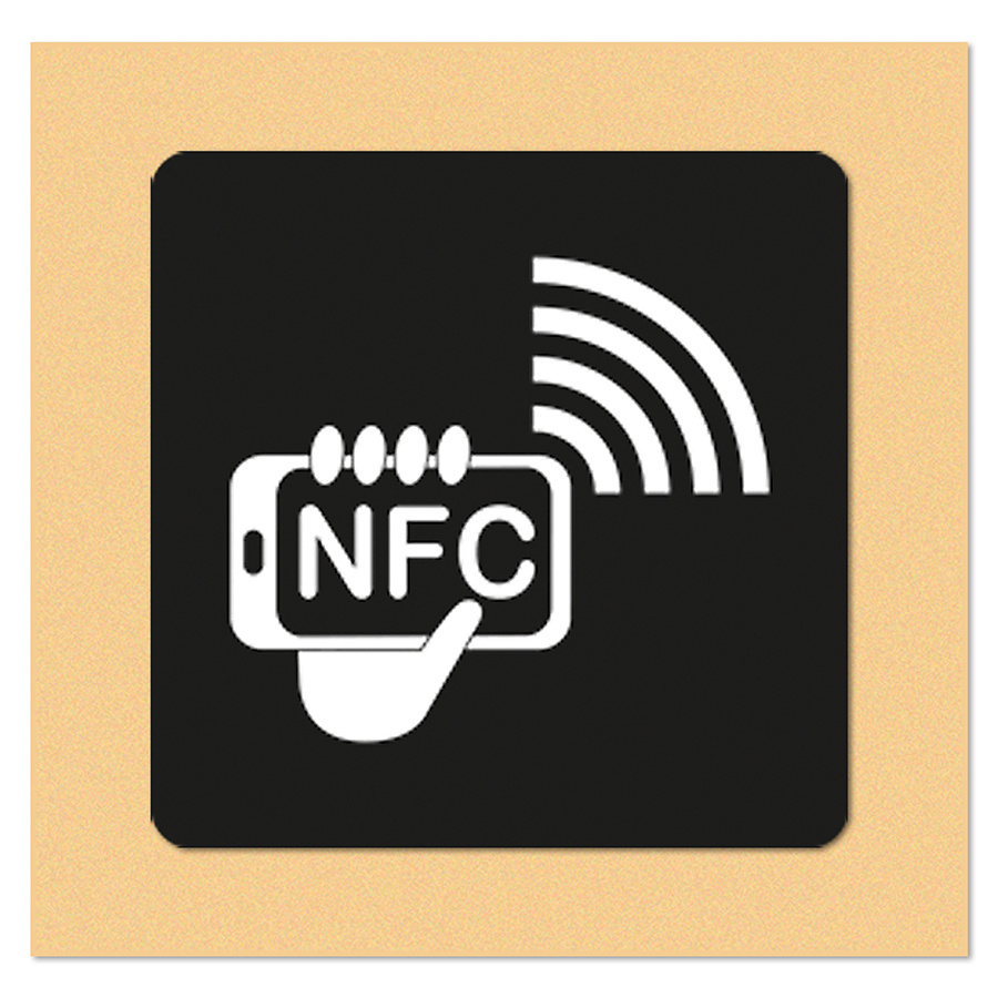 NTAG213 Sticker OnMetal Zwart met Logo
