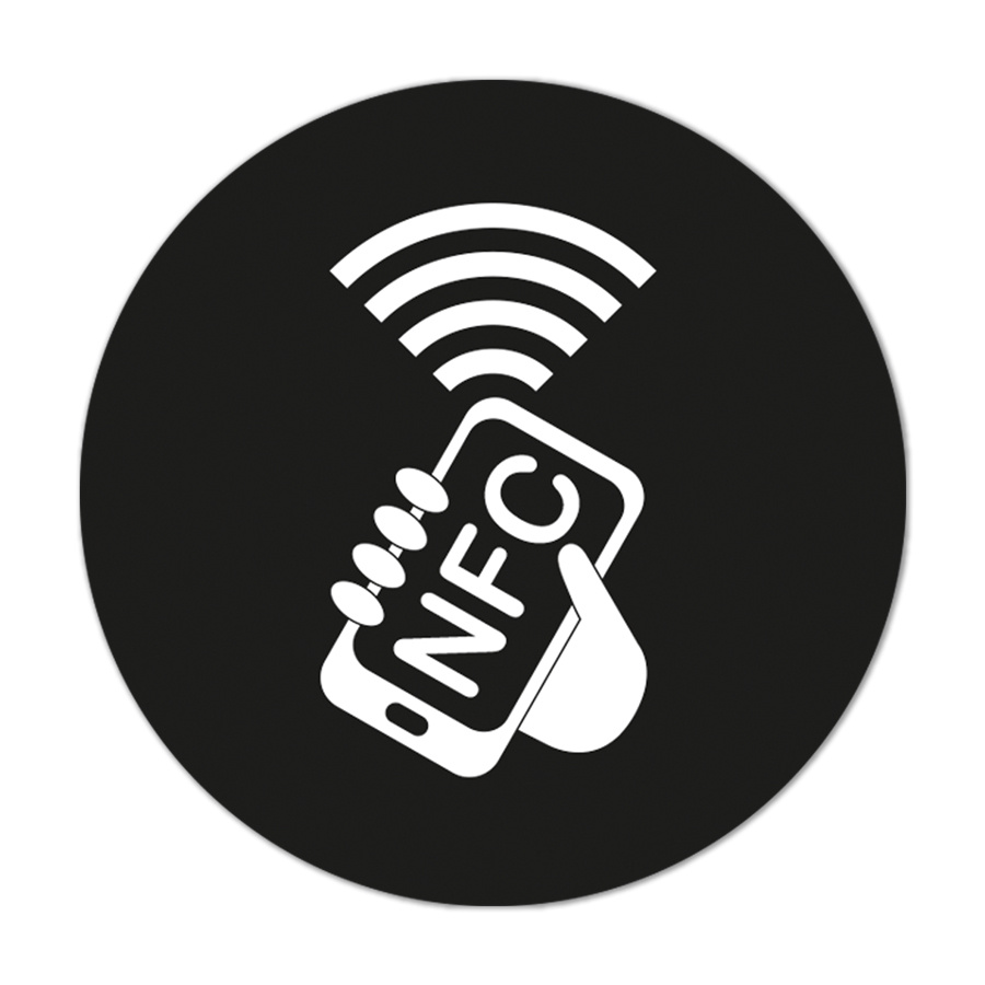 NTAG213 Sticker Zwart met Logo
