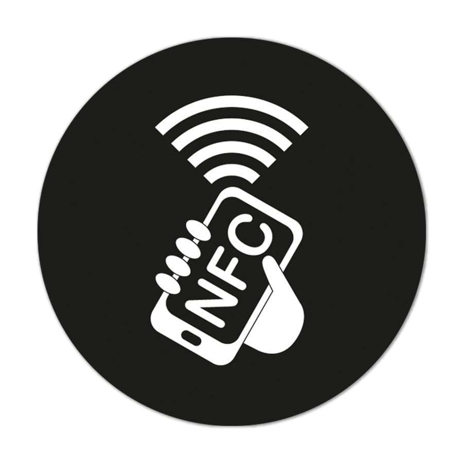 NTAG213 Sticker Zwart met Logo