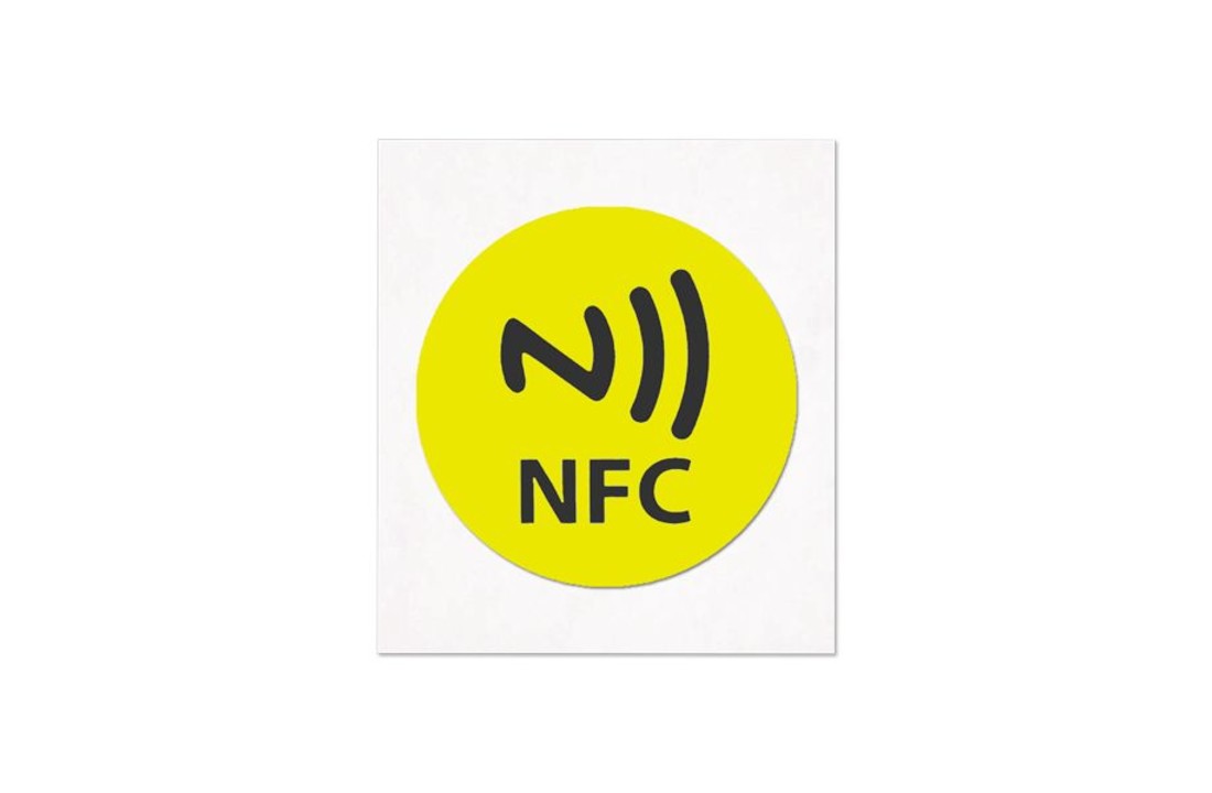 NTAG213 Sticker Geel met Logo