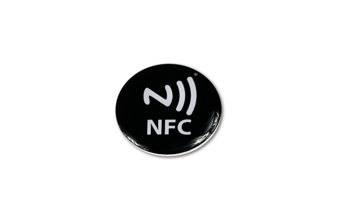 NFC PVC NTAG213 Epoxy Zwart/Logo