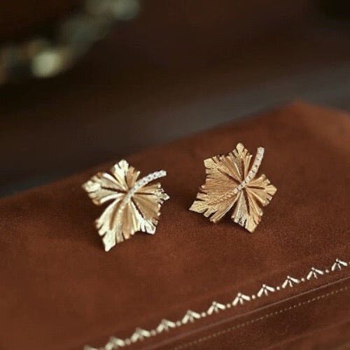 CiCi'De Jewelry Amsterdam - Esdoornblad Oorbellen