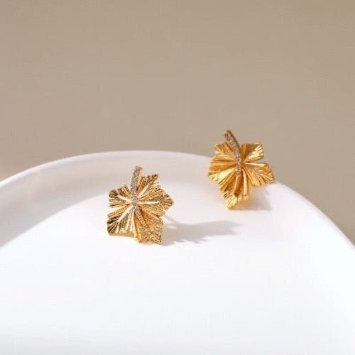 CiCi'De Jewelry Amsterdam - Esdoornblad Oorbellen
