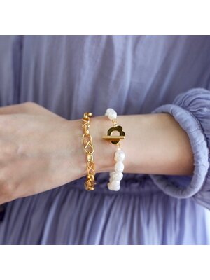 CiCi'De Jewelry Amsterdam CiCi'De Jewelry Amsterdam - Parelarmband met bloem