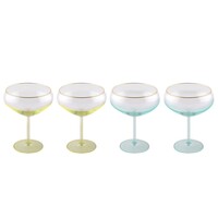 Cocktailglazen - Groen/Geel - Set van 4