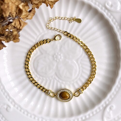 CiCi'De Jewelry Amsterdam Vintage Armband met Tijgeroog steen