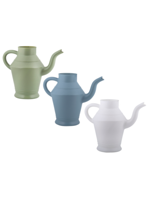 Vintage kunststof gieter - ↑ 22cm - Wit - Blauw - Groen