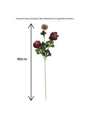 QMF Kunststof Scabiosa - Rood - 2 Stuks