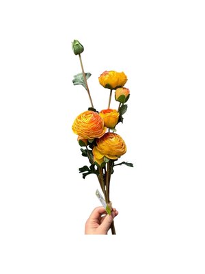 QMF Kunstbloemen Boeket  - Ranonkels - Oranje/Geel