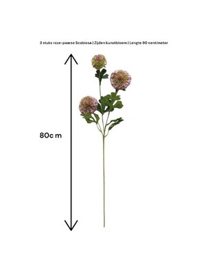 QMF Kunststof Scabiosa - Roze - 2 Stuks