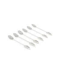 Zilveren Theelepels met Bladeren - Set van 6