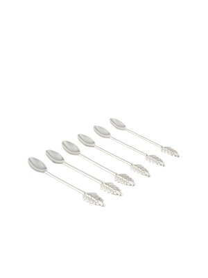 Aulica Zilveren Theelepels met Bladeren - Set van 6