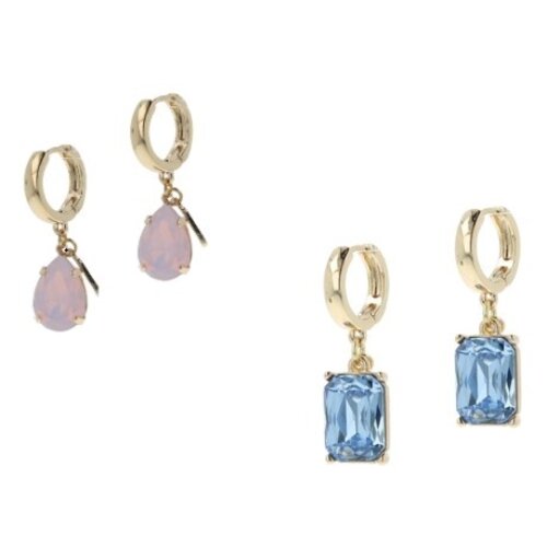 Otazu Oorbellen Light Sapphire + Rosewater Opal by Otazu