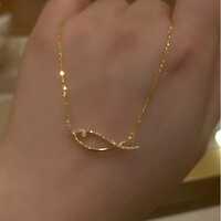 Gouden ketting - Vis vorm met detail
