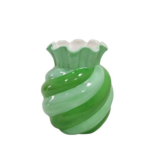 Housevitamin Keramieken Vaas - Swirl - Groen