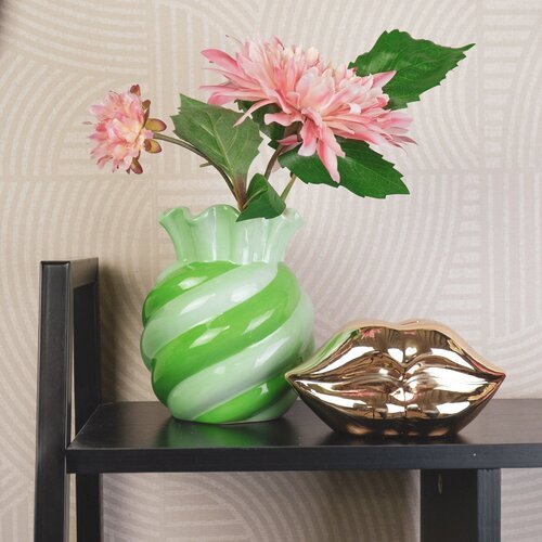 Housevitamin Keramieken Vaas - Swirl - Groen