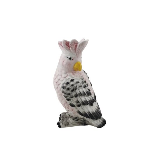 Housevitamin VASE-Cockatoe-Dolomite-roze/ groen-14-x10.5x22cm