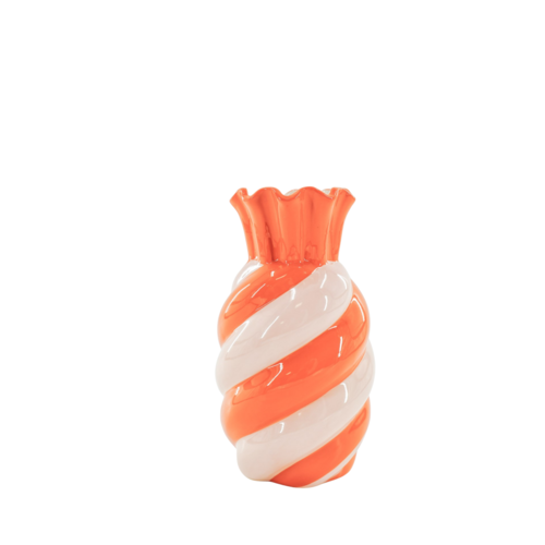 Housevitamin Keramieken Vaas - Swirl - Oranje