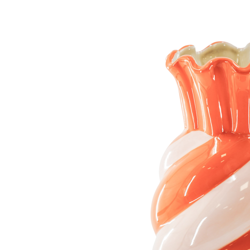 Housevitamin Keramieken Vaas - Swirl - Oranje