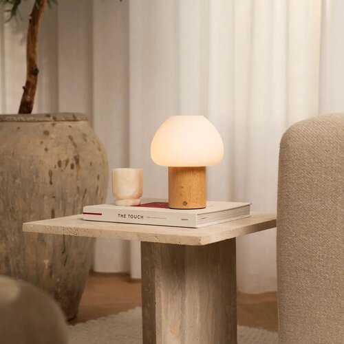 Tavellio Oplaadbare tafellamp - Fynn - Lichtbruin