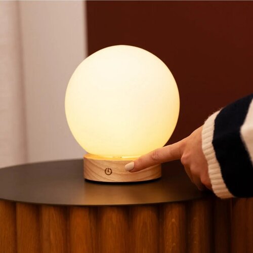 Oplaadbare tafellamp -Flore - Lichtbruin