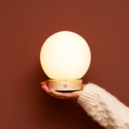 Oplaadbare tafellamp -Flore - Lichtbruin