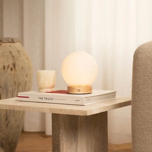 Oplaadbare tafellamp -Flore - Lichtbruin